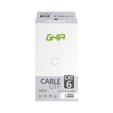 Bobina De Cable Marca Ghia Cat6 Utp Cca Color Blanco 23 Awg Utp 305m 1000ft Certificacin Ce, Rohs